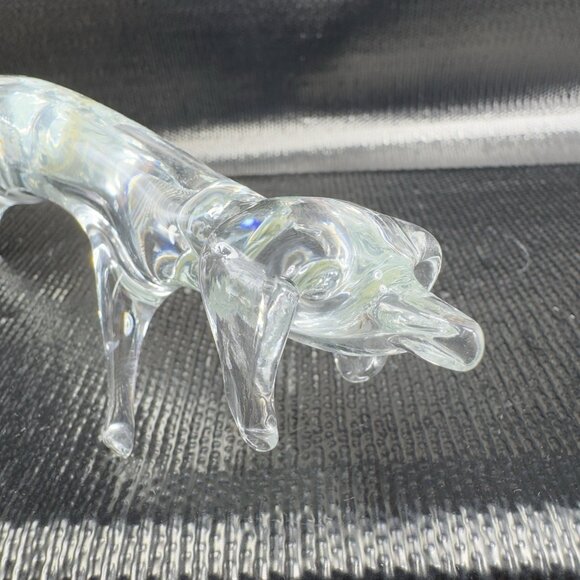 Vintage Clear Hand blown Art Glass Dachshund Wiener Dog Figurine Delicate Figure - Picture 6 of 11